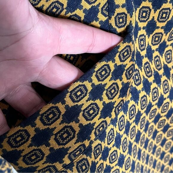 CAbi Kensington Proper Standout Blazer Style 3372 Yellow Gold/Blue Size Medium - Picture 7 of 12